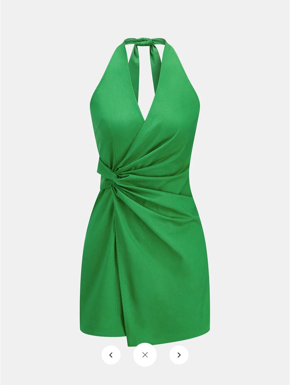 NWT Commense Twisted Halter Cotton Linen Mini Dress Sz M